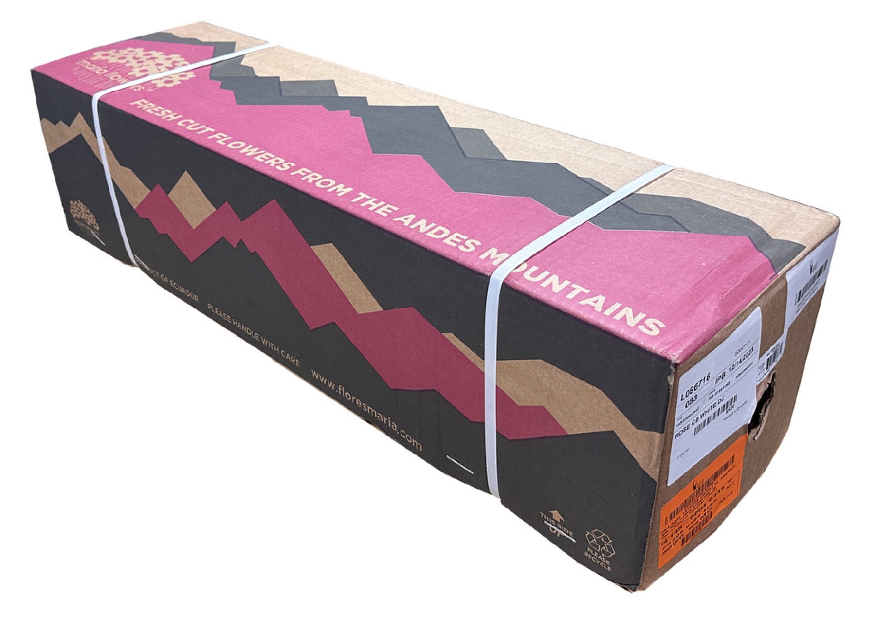 A María Flowers shipping box